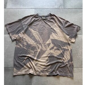 Nike Vintage y2k Mens XL Bleach Dye T-Shirt Brown Tan Sun Faded XL